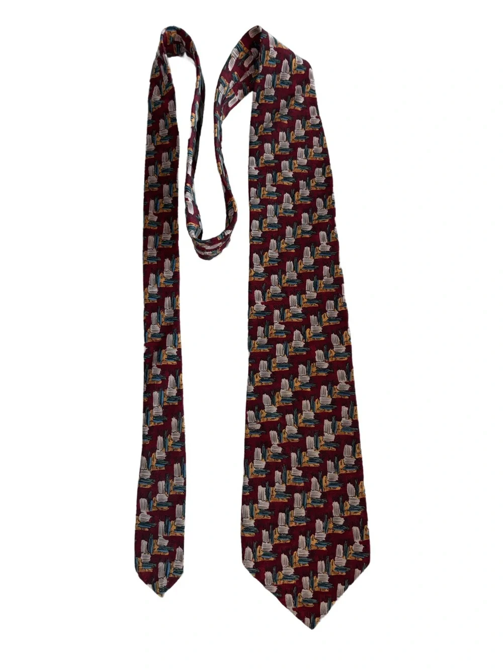 JERRY GARCIA (RIP) Tree Trunk Collection 11 - Tie in a Maroon Pattern 100% Silk